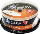 25PK HP CD-RW Logo 4x-12x Rewritable blank discs 700MB