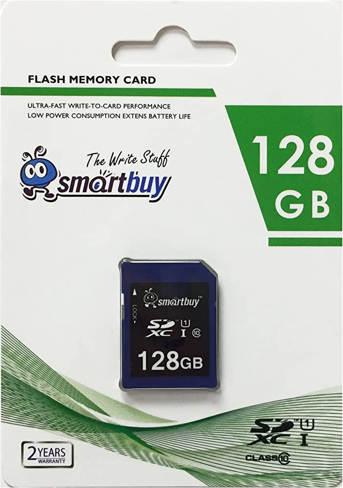 Smartbuy 128GB SD XC Class 10 Memory Card Fast Speed for Camera