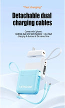 Letscom Power Bank w/LCD Display, Charging Cords, Tassel, Etc. - BLACK