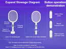 Electric Fly Swatter Rechargeable Bug Zapper Racket, Handheld and Auto Zap Mode