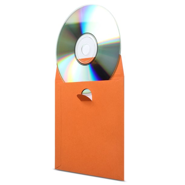 100 Pack Orange Color CD DVD Paper Sleeve Envelopes