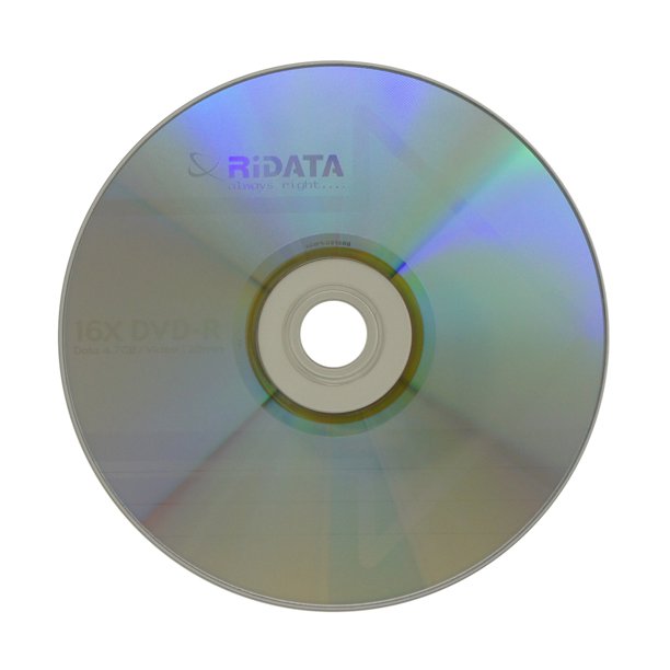 Ridata DVD-R 16X 4.7GB 120 Min Silver Logo Top Blank Data Video Media Recordable Disc 100Pack