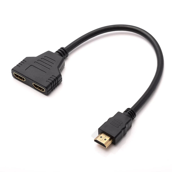 HDMI 1 Male To Dual HDMI 2 Female Y Splitter Cable Adapter HD LED LCD TV