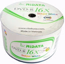 Ridata DVD-R 16X 4.7GB 120 Min White Inkjet Hub Printable Blank Data Video Media Recordable Disc 50 Piece