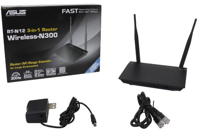ASUS RT-N12 N300 Wi-Fi Router 2T2R MIMO Technology, 4K HD Video Streaming, VoIP, Up to 300 Mbps
