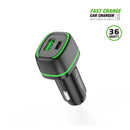 ESOULK 36W FAST CAR CHARGER 18W PD+18W QC