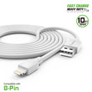 ESOULK 10FT Heavy Duty USB Cable 2A For IPhone White