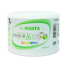 50 RITEK RIDATA Blank 16X DVD-R DVDR White Inkjet Hub Printable 4.7GB Media Disc